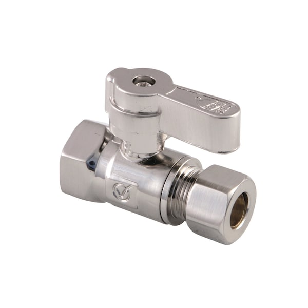Kingston Brass KF3315SN 3/8" FIP X 3/8" OD Comp Straight Stop Valve, Brushed Nickel KF3315SN - main